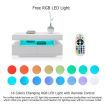 Rectangle Modern White Coffee Table High Gloss Storage Unit Furniture with 4 Drawers LED Lights