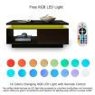 Coffee Table LED Lighted Storage Cabinet High Gloss 2 Drawers Modern Furniture Black