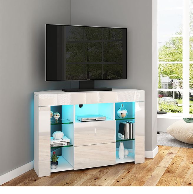 TV LED Lighted Television Storage Unit High Gloss Front 2