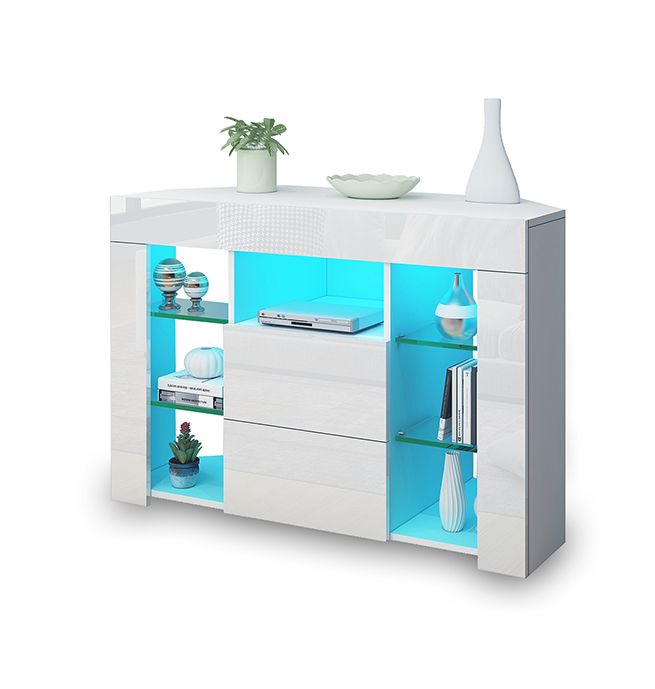 TV LED Lighted Television Storage Unit High Gloss Front 2