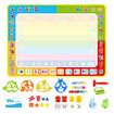 Magic Doodle Water Mat with Pens and Stamps for Kids Educational Toy Cartoon Theme Reusable Drawing Rug for Creative Play