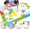Magic Doodle Water Mat with Pens and Stamps for Kids Educational Toy Cartoon Theme Reusable Drawing Rug for Creative Play