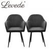 Levede 2x Dining Chairs Kitchen Steel Chair Velvet Removable Cushion Seat Covers