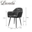 Levede 2x Dining Chairs Kitchen Steel Chair Velvet Removable Cushion Seat Covers