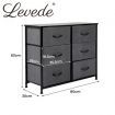 Levede Storage Cabinet Tower Chest of Drawers Dresser Tallboy 6 Drawer Dark Grey
