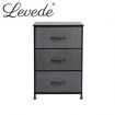 Levede Storage Cabinet Tower Chest of Drawers Dresser Tallboy 3 Drawer Dark Grey