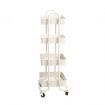 Levede 4 Tiers Kitchen Trolley Cart Steel Storage Rack Shelf Organiser White