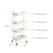 Levede 4 Tiers Kitchen Trolley Cart Steel Storage Rack Shelf Organiser White