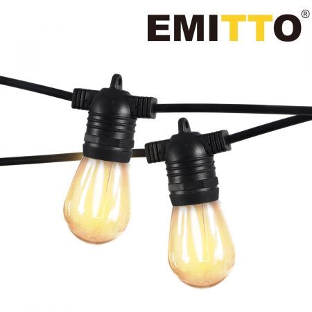 EMITTO 20M Festoon String Lights Christmas Wedding Party Waterproof Outdoor