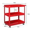 Tool Cart Trolley 3-Tier Toolbox Workshop Garage Storage Organizer Steel 150KG