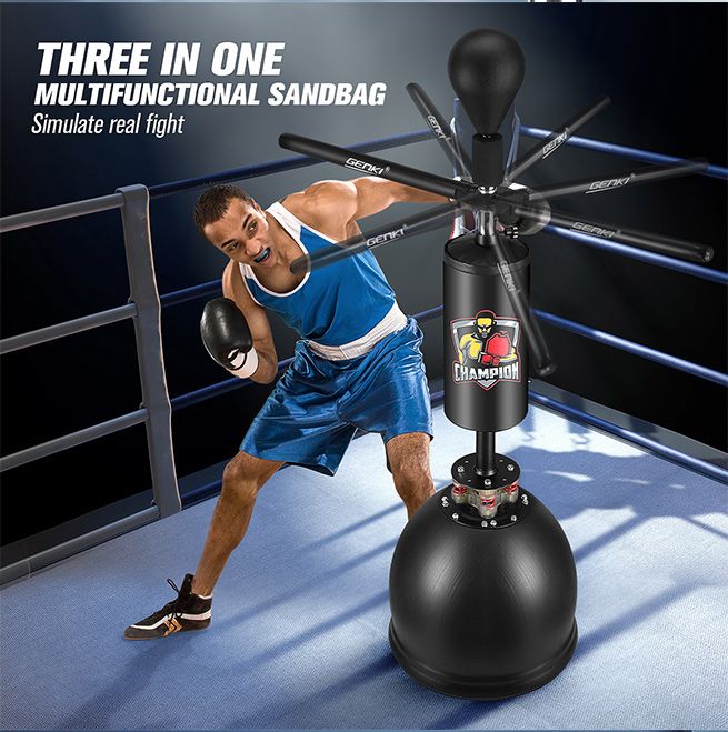 Genki Free Standing Punching Boxing Bag Stand Adjustable Height