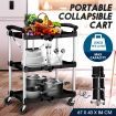Kitchen Island Trolley Folding Service Cart Storage Rack Shelf Organiser 3 Tiers