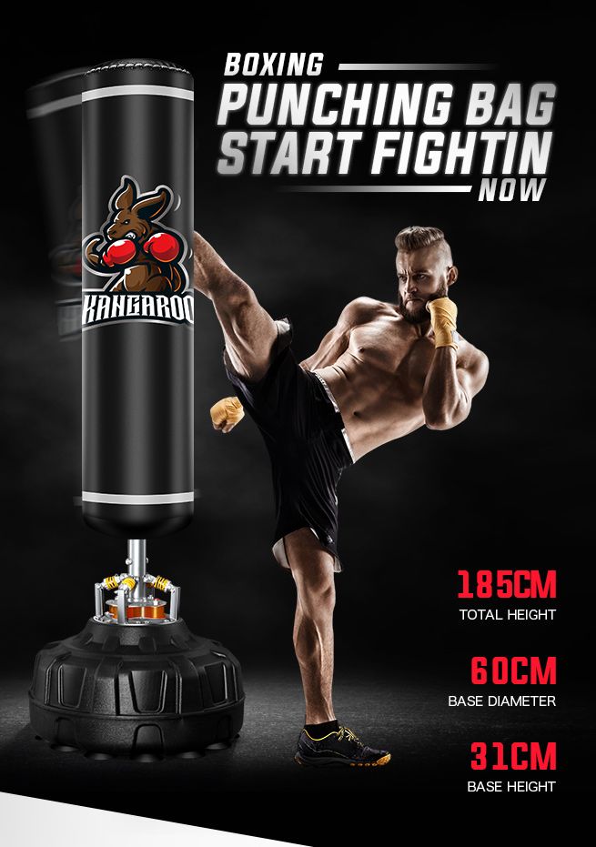 Genki 185cm Hydraulic Free Standing Punching Boxing Kicking Bag Stand