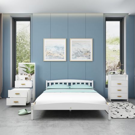 Dressing Table with Mirror Stool and Bedside Table Set Modern Home Furniture