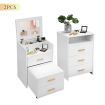Dressing Table with Mirror Stool and Bedside Table Set Modern Home Furniture