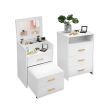 Dressing Table with Mirror Stool and Bedside Table Set Modern Home Furniture