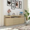 3 Drawer Sideboard TV Stand Cabinet Entertainment Unit Buffet Table Oak 160x35x72cm