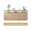 3 Drawer Sideboard TV Stand Cabinet Entertainment Unit Buffet Table Oak 160x35x72cm