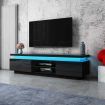 TV Cabinet Stand Entertainment Unit LED TV Console Table Furniture With 2 Doors Black