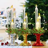 Christmas Electronic Candle/Santa Night Light?Perfect Valentine'S Day, Halloween,Birthday Or Bar Decoration, 10×36CM,Gold