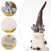 Christmas Gnomes Decorations with LED Light, 2 Pack Handmade Gnomes, Lighted Santa Elf Plush Table Ornaments RED And BROWN