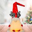 Christmas Gnomes Decorations with LED Light, 2 Pack Handmade Gnomes, Lighted Santa Elf Plush Table Ornaments RED And BROWN