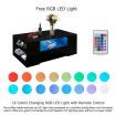 Modern Rectangle Coffee Table Gloss Living Room Storage Furniture 2 Drawers 16 LED Colours Black
