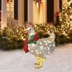 2pcs Light-Up Chicken with Scarf Holiday Decoration, LED Christmas Outdoor Decorations Christmas Ornaments with Light Christmas Atmosphere Decoration