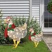 2pcs Light-Up Chicken with Scarf Holiday Decoration, LED Christmas Outdoor Decorations Christmas Ornaments with Light Christmas Atmosphere Decoration