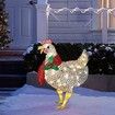 2pcs Light-Up Chicken with Scarf Holiday Decoration, LED Christmas Outdoor Decorations Christmas Ornaments with Light Christmas Atmosphere Decoration