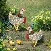 2pcs Light-Up Chicken with Scarf Holiday Decoration, LED Christmas Outdoor Decorations Christmas Ornaments with Light Christmas Atmosphere Decoration