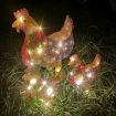 2pcs Light-Up Chicken with Scarf Holiday Decoration, LED Christmas Outdoor Decorations Christmas Ornaments with Light Christmas Atmosphere Decoration