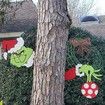 Grinch Christmas Decoration Yard Fence Peeker Yard Art Ornaments Christmas PVC Wall Signs