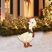 Light-up Acrylic Duck with Scarf Holiday Christmas Decoration Colorful light Batteries Power