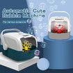 Bubble Machine for Kids Suitcase Shape Electric Bubble Blower Summer Christmas, birthday, party col Orange and White