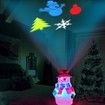 Christmas Snowman Projector Lights, Decorative Projection Lamp with Snowflake, Snowman,Tree, Ball Patterns for Night Decoration Xmas Party