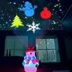 Christmas Snowman Projector Lights, Decorative Projection Lamp with Snowflake, Snowman,Tree, Ball Patterns for Night Decoration Xmas Party