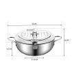 24cm Japanese Deep Frying Pan Pot with Thermometer Kitchen Tempura Fryer Silver