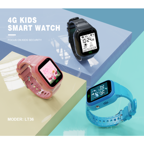 2021 Newest 4G Children Smart Watch magnetic charger IPX5 water resistance kid Smart Watch PINK