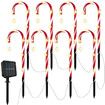 8 Pcs Outdoor Solar Christmas Decoration Lights Garden Solar Star Christmas Cane Lights For Outdoor Garden Christmas Decoration