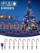 8 Pcs Outdoor Solar Christmas Decoration Lights Garden Solar Star Christmas Cane Lights For Outdoor Garden Christmas Decoration