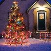 8 Pcs Outdoor Solar Christmas Decoration Lights Garden Solar Star Christmas Cane Lights For Outdoor Garden Christmas Decoration