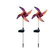 2 Pack Solar Windmill LED Light Outdoor Decorative Garden Color Changing for Yard Lawn, Patio