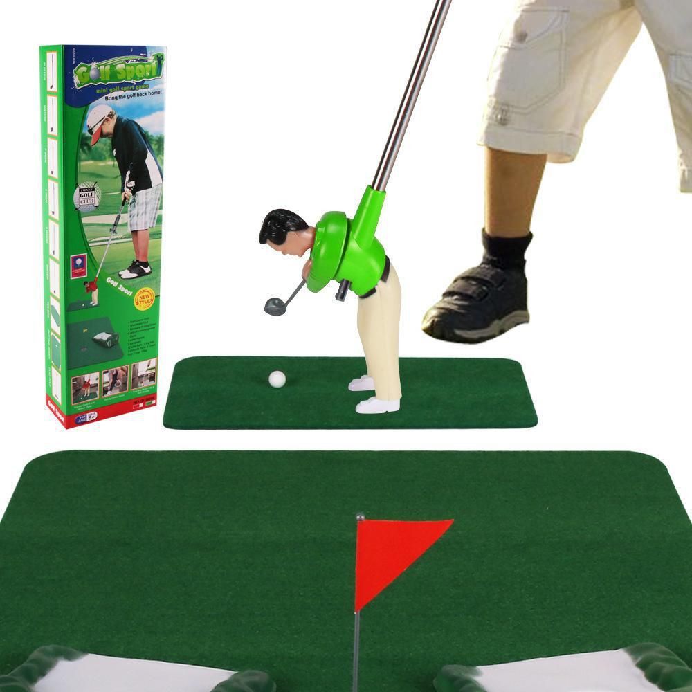 Mini Golfers Indoor Outdoor Golf Kit Game Course Golf man in Col Green