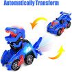 Transforming Dinosaur 2 in 1 Automatic Transformer Dino Cars with LED Light COL.Blue