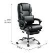 PU Leather 8-Point Massage Executive Office Chair w/ Lumbar Support Retractable Footrest
