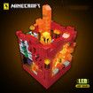 856Pcs Minecraft Building Block Cross-platform Lava Cave Mechanism Scene Compatible Lego with Lighting Kit
