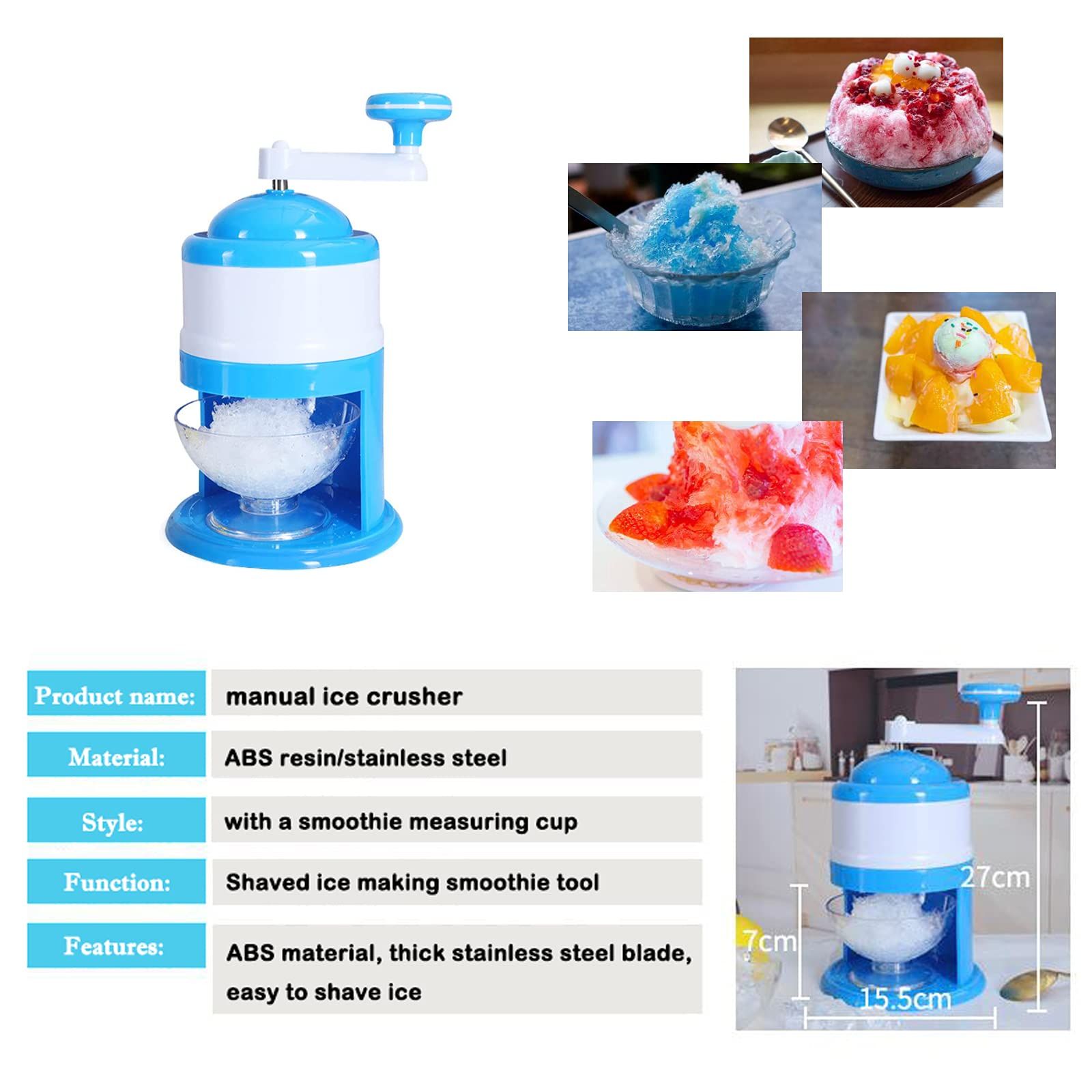 Manual Ice CrusherPortable Hand Crank Manual Ice Crusher Shaved Ice ...