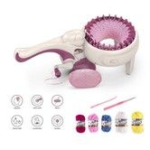 Knitting Machine 24 Needles Round Loom with Row Counter DIY Weaving Board Rotating Double Knitter