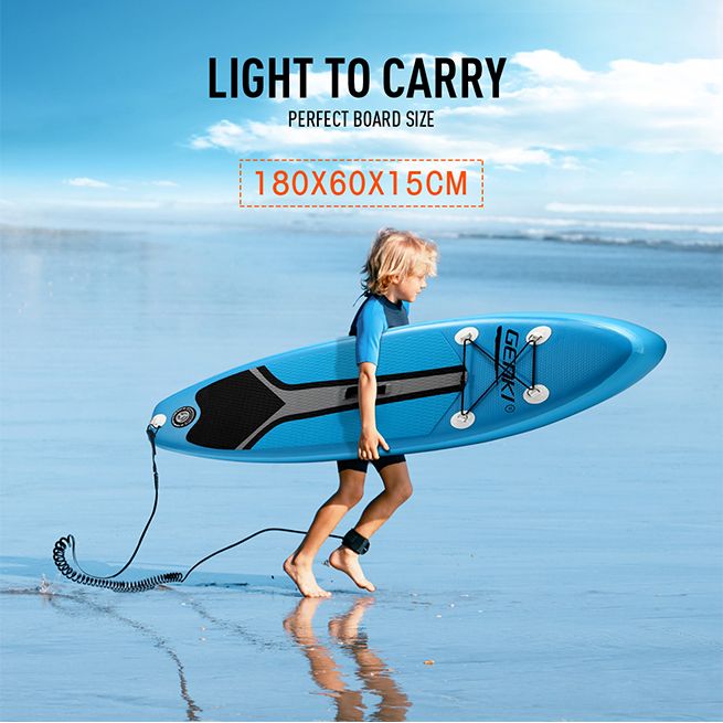 Genki Inflatable SUP Stand Up Paddle Board Paddleboard 180CM Adjustable